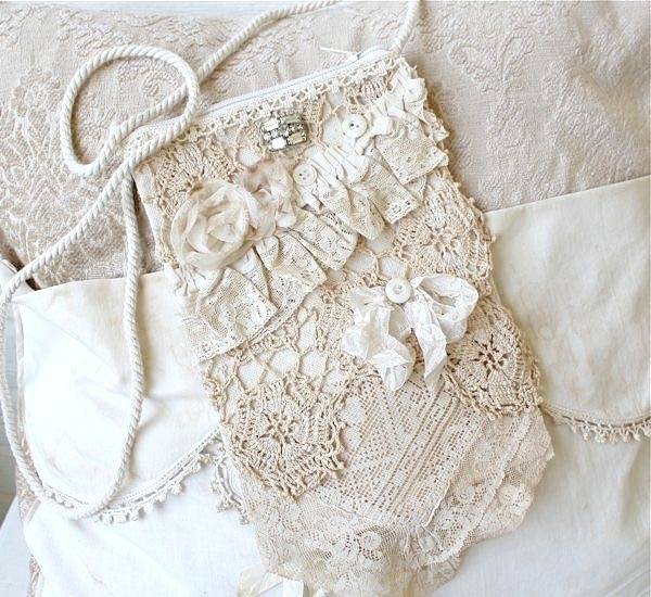 Cotton Crochet Purse Shabby Chic Tattered Vintage Lace - Etsy | Çanta,  Çantalar, Ipe dizili süslemeler