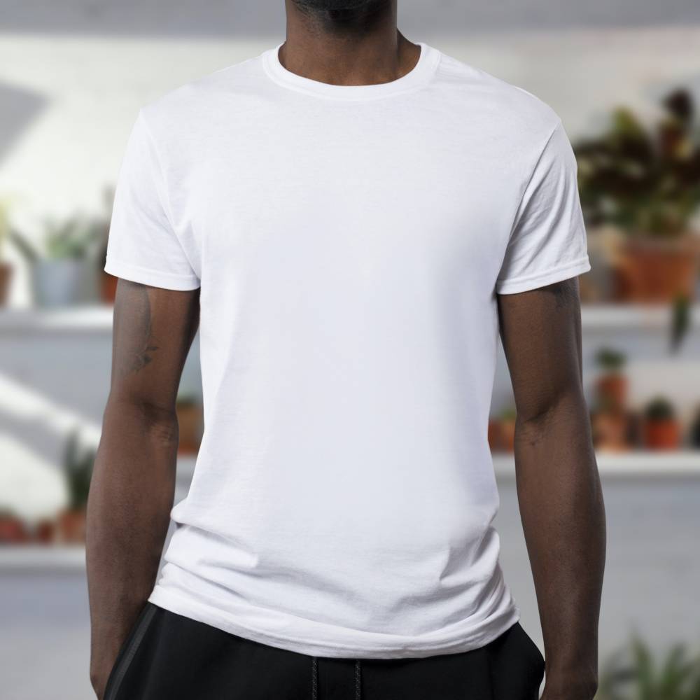 Man with white t-shirt