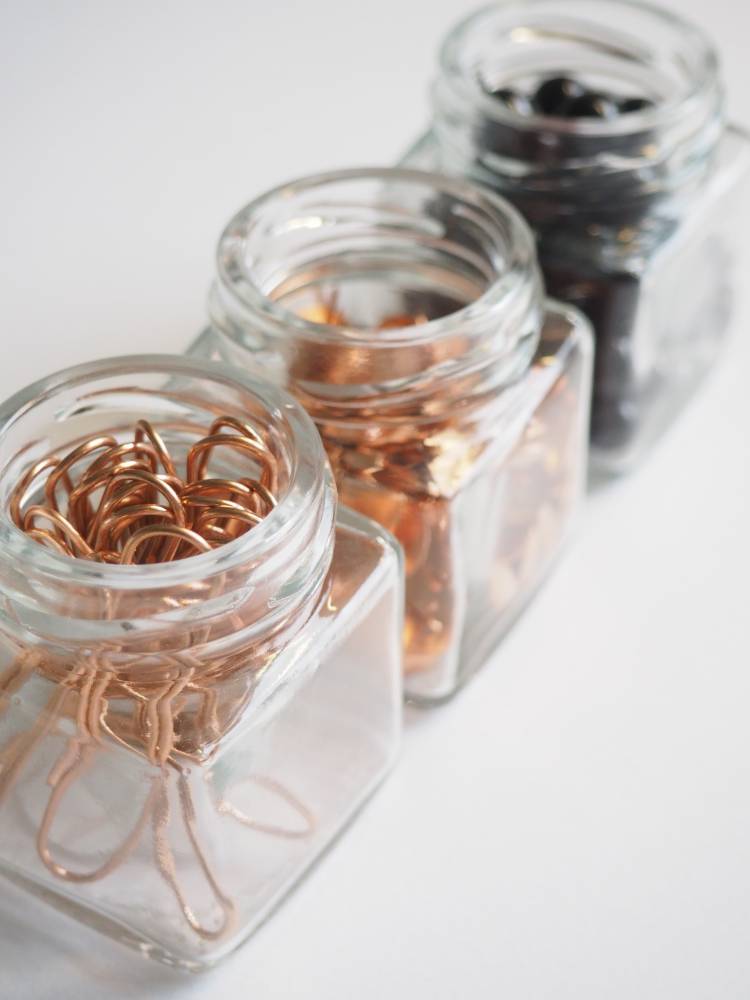 Copper in jars