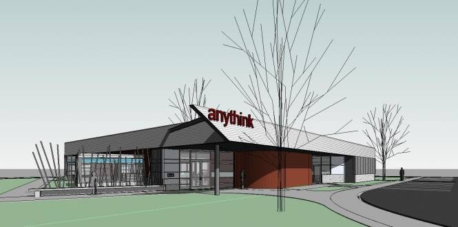 Rendering of new Anythink Commerce City entrance