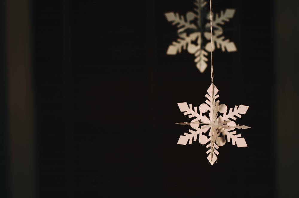 Photo of a paper snowflake 